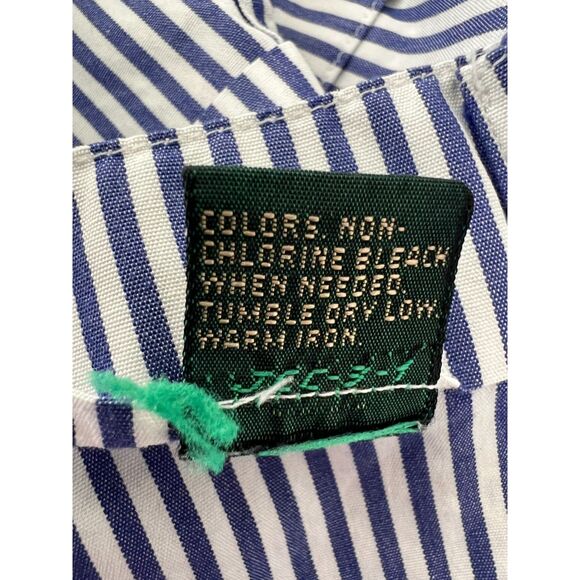 VTG J Crew Button Up Shirt Blue White Stripe Cotton Long Sleeve Women's 2 - Picture 6 of 9